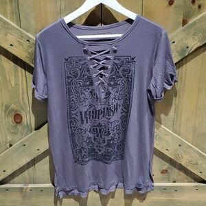 MONSTER TRUCKS WHIPLASH GRAY GRAPHIC SHIRT TOP BRAIDED SIZE LARGE BRIANNA MAHON
